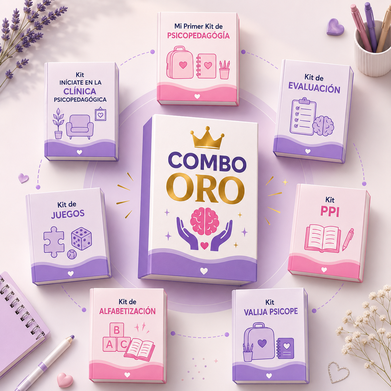 Combo Oro. Sistema de recursos psicopedagógico + 8 kit de recursos